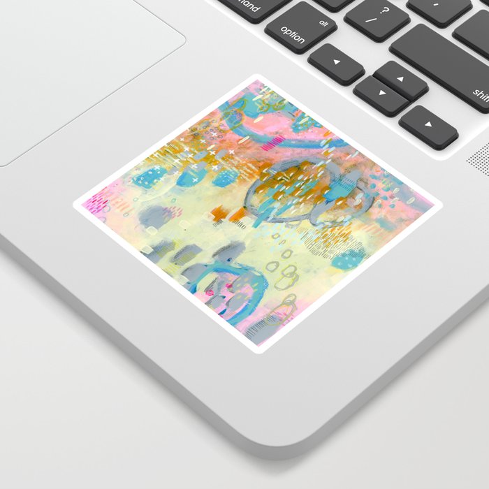 Abstract intuitive pink Sticker