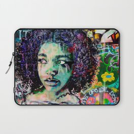 Urban Girl Mixed Media Street Art Woman Portrait Laptop Sleeve