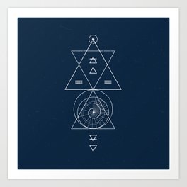 Espiral Triangle Blue Art Print