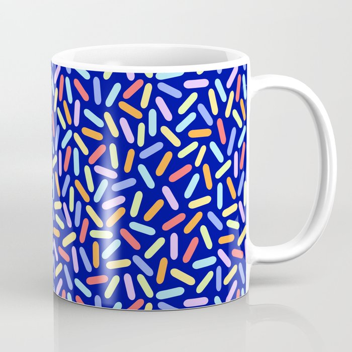 Dessert Digital Rainbow Sprinkles on Indigo Blue Graphic Pattern  Coffee Mug