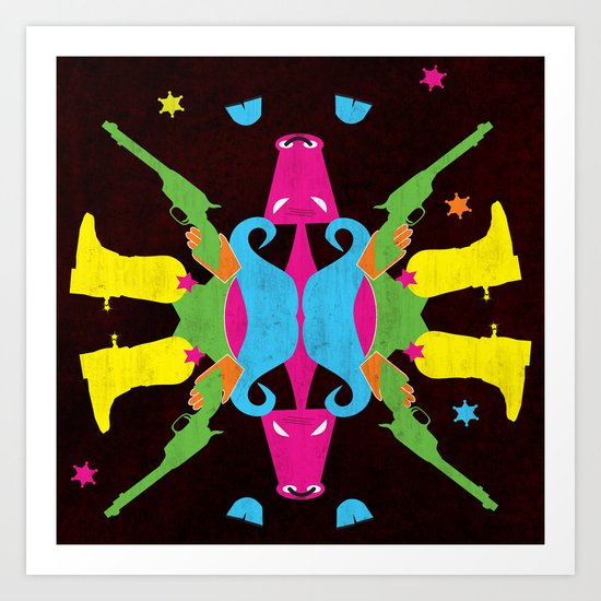 Neon Cowboy Art Print