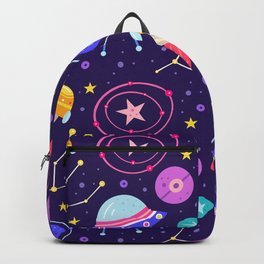 Brightly Colored Outer Space Pattern Backpack