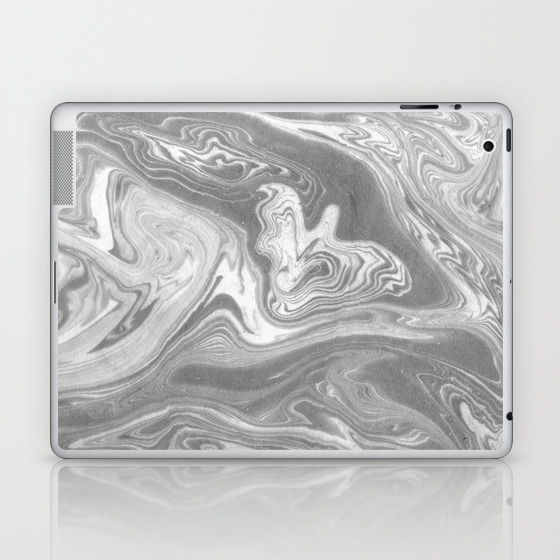 Eiji Spilled Ink Art Marbled Paper Marbling Abstract Painting Topography Nature Black And White Laptop Ipad Skin By Spilledink Society6