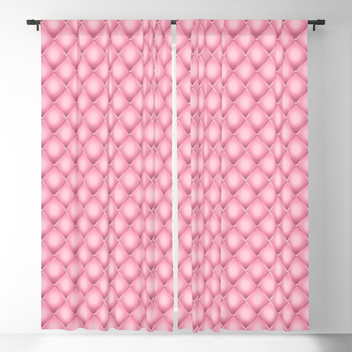 Glam Pink Tufted Geometric Pattern Blackout Curtain