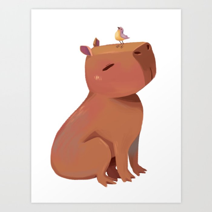 Zen Capybara Art Print