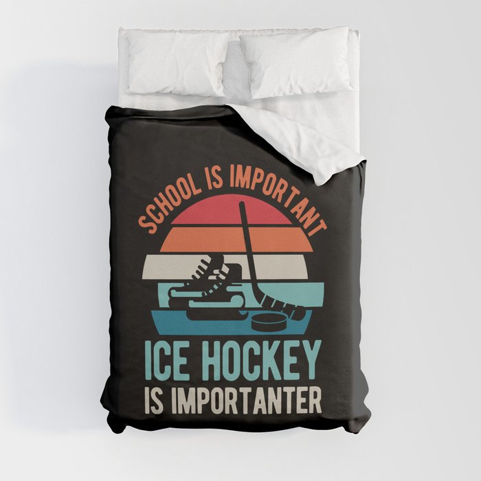 Funny Ice Hockey Duvet Cover