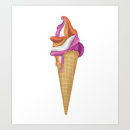 Lesbian Pride Ice Cream Art Print