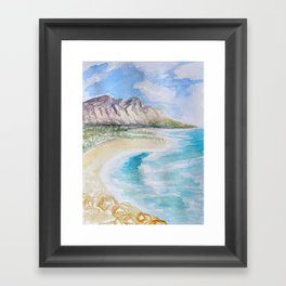 watercolor seashore south africa Framed Art Print