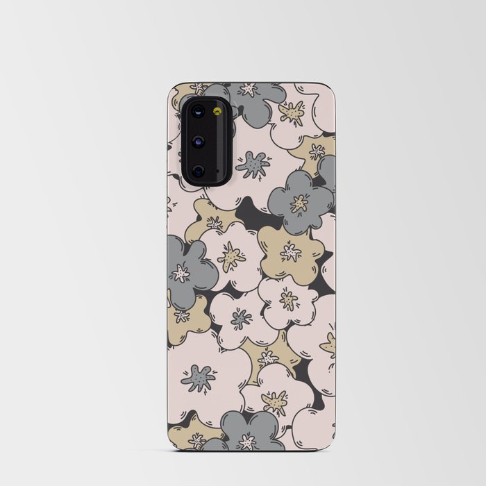 Big abstract flower pattern in neutral colors Android Card Case
