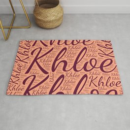 Khloe Rug | Graphicdesign, Womanbabygirl, Colorsfirstname, Wordcloudpositive, Vidddiepublyshd, Horizontalmaroon, Femalekhloe, Birthdaypopular 