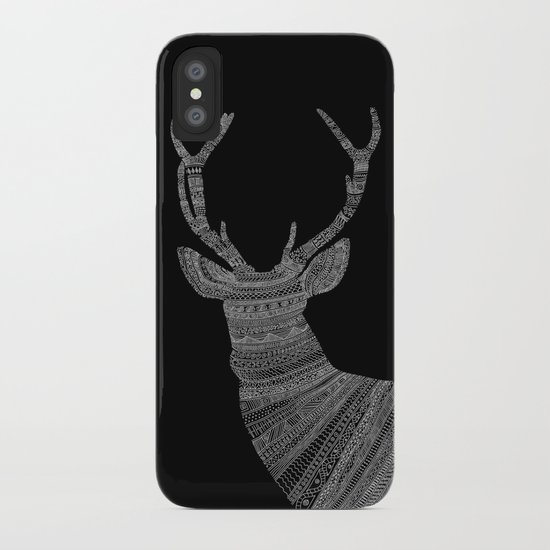 Stag / Deer (On Black) iPhone Case