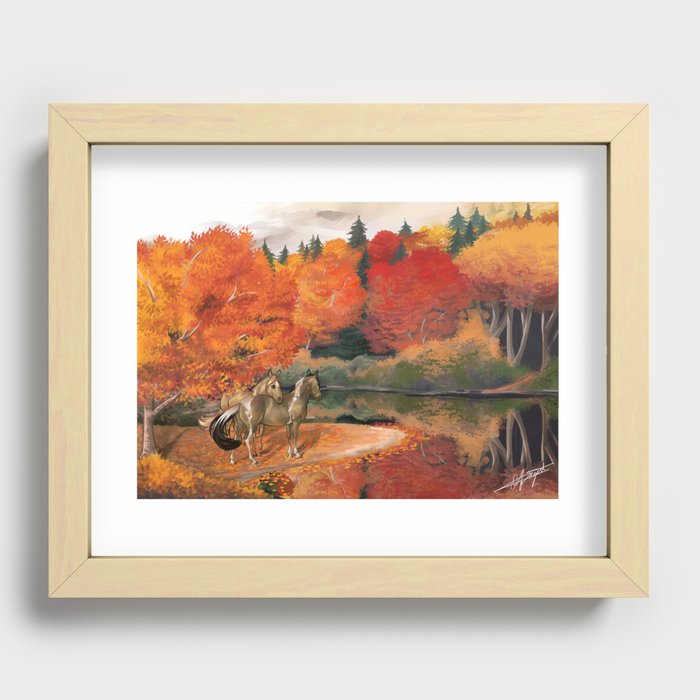 Autumn lake Recessed Framed Print