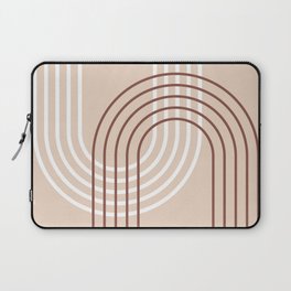 Geometric Lines Rainbow Abstract 3 in Beige and Terracotta Laptop Sleeve