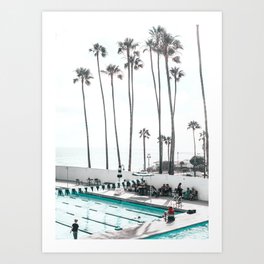 Pool and Palm Trees Art Print