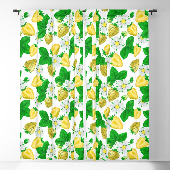 Yellow strawberries  Blackout Curtain