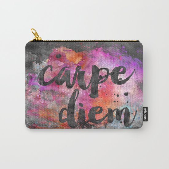 Carpe diem colorful watercolor handlettering Carry-All Pouch