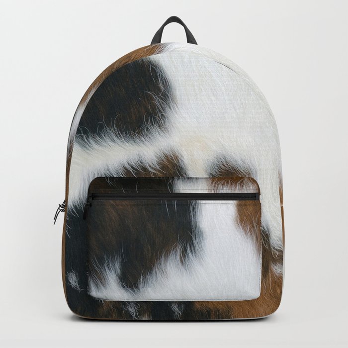 Hygge Rust Cowhide in Tan + White  Backpack