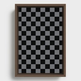 Black & Grey Checkers Framed Canvas