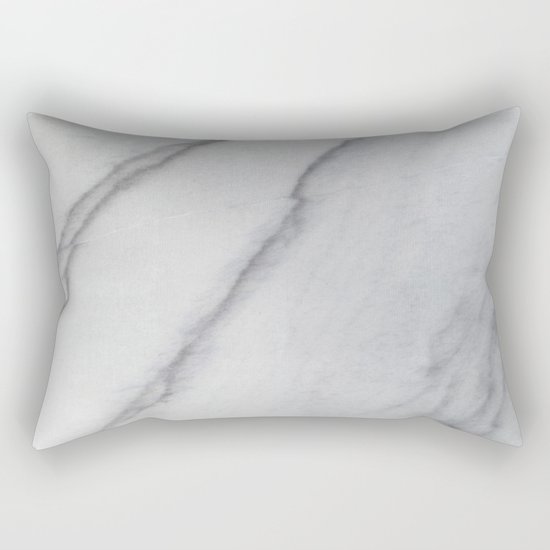 Sophisticated Polished White Marble Rectangular Pillow