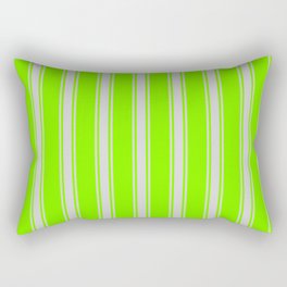 [ Thumbnail: Green & Light Gray Colored Lined/Striped Pattern Rectangular Pillow ]