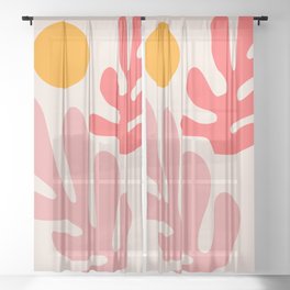 Henri Matisse - Leaves - Blush Sheer Curtain