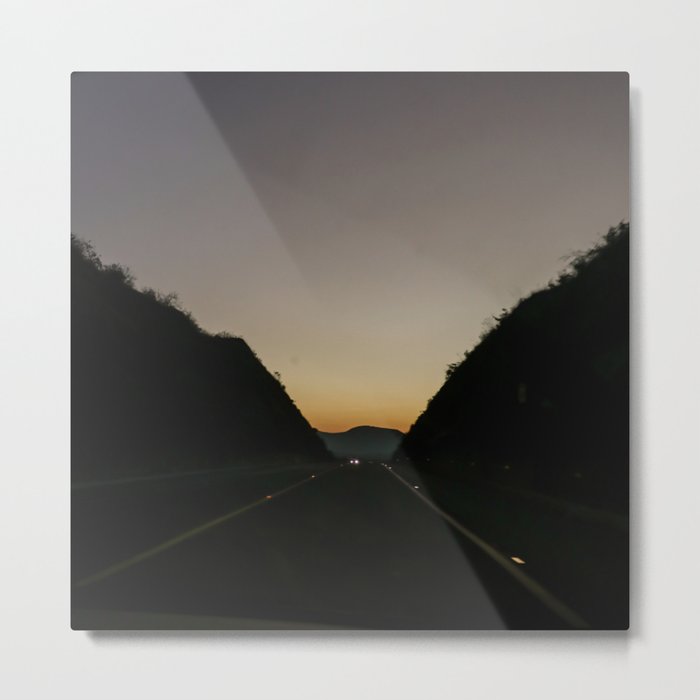 Mexico Photography - Road In The Dark Going Towards The Sunset Metal Print