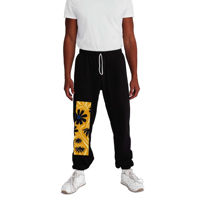 Harper Floral Prints, Yellow and Navy Blue Sweatpants