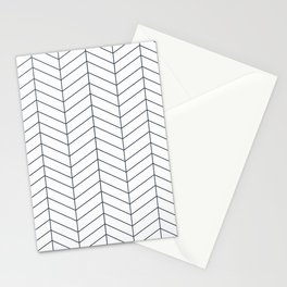 Herringbone - Naval Blue + White Stationery Card
