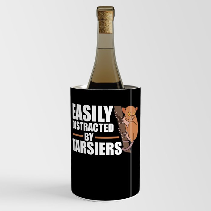 Easily Distrated By Tarsiers Cute Tarsier Monkey Wine Chiller