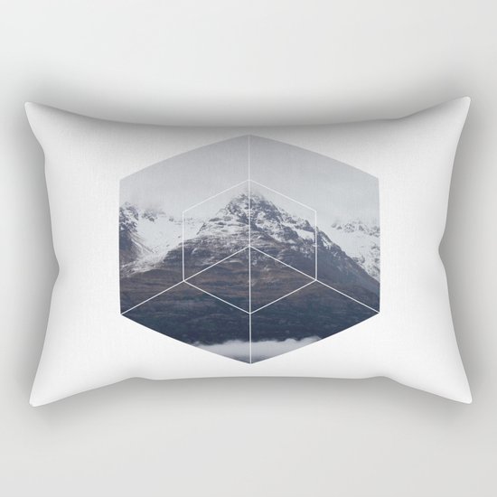 Snow Mountain - Geometric Photography Rectangular Pillow