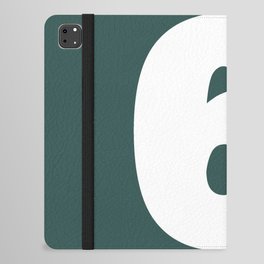 6 (White & Dark Green Number) iPad Folio Case