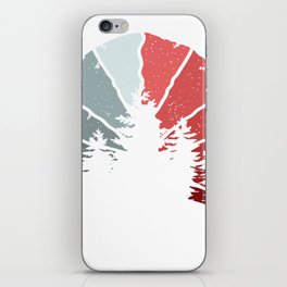Christmas-Forest-Grungy-Retro-Sunset iPhone Skin