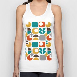 Modern Mid Century Geometric Retro Pattern Unisex Tank Top