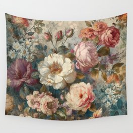 Shabby Flowers Wall Tapestry