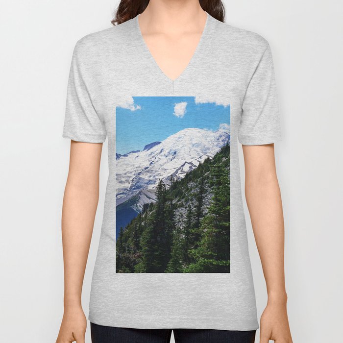 Mount Rainier V Neck T Shirt