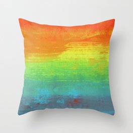 Abstract Rainbow Painting Throw Pillow