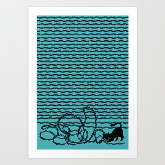 Unravel (in Blue) Art Print