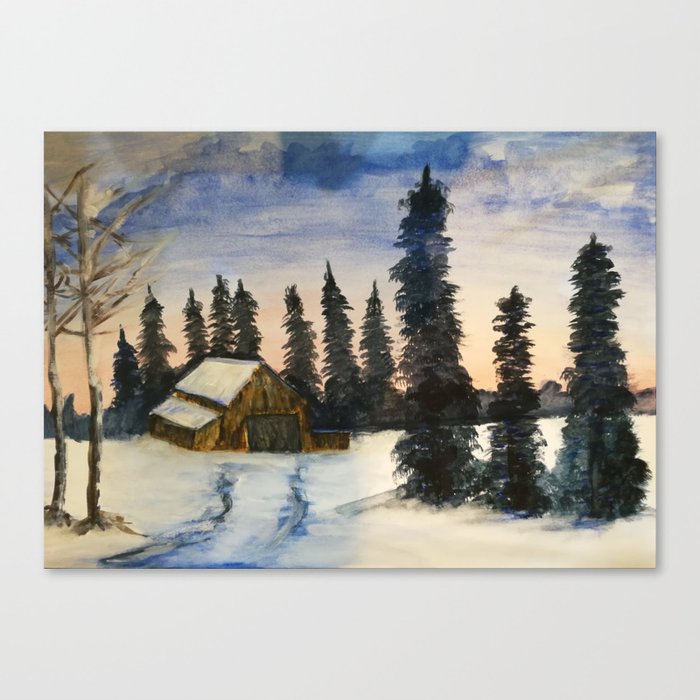 In The Midst Of Winter Bob Ross Reproduction Watercolour