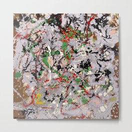 Jackson Pollock (American, 1912-1956) - Title: Number 21 - Date: 1950 - Style: Action painting - Period: Drip period - Genre: Abstract Expressionism - Media: Enamel & Aluminium Paint on Masonite - Digitally Enhanced Version (2000dpi) - Metal Print