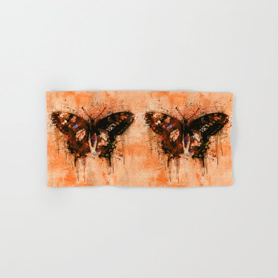 artistic watercolor butterfly painting artwork Hand & Bath Towel