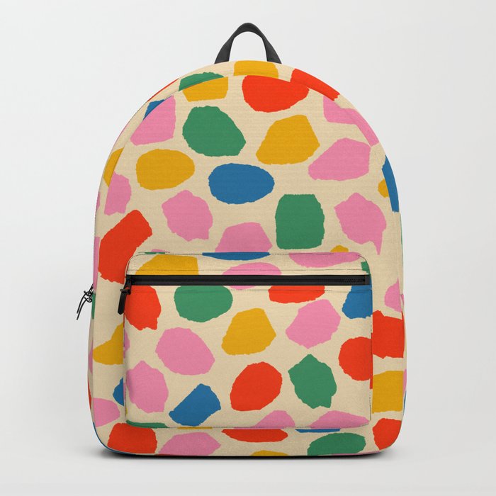 Ink Dot Colourful Mosaic Pattern in Rainbow Pop Colours Backpack