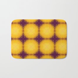 Golden Replicants Bath Mat | Digital, Textures, Shapes, Graphic, Collage, Bright, Yellow, Orange, Purple, Abstract 