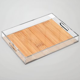 Cool elegant light brown bamboo wood print Acrylic Tray