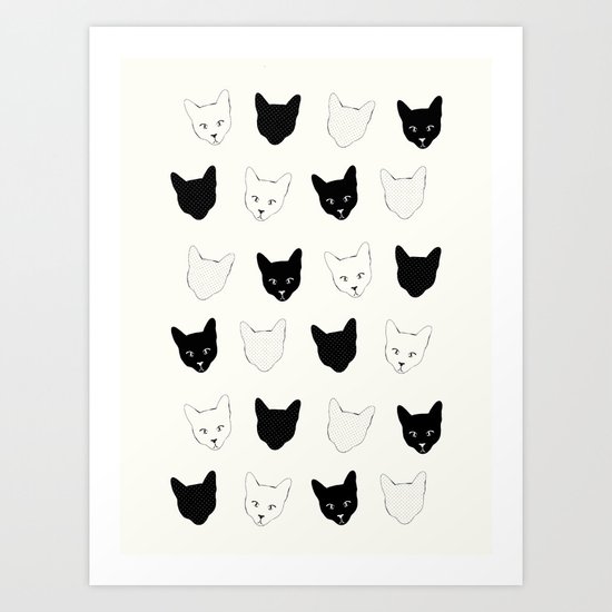 Cat Pattern Art Print