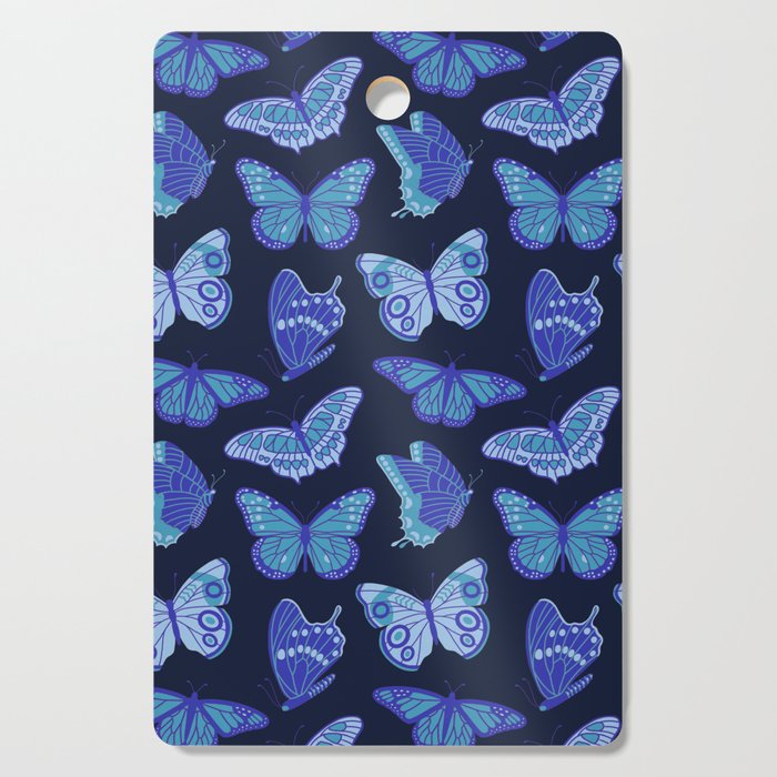 Texas Butterflies – Blue on Navy Pattern Cutting Board
