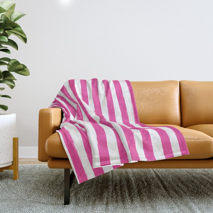 Pink and white striped blanket shop