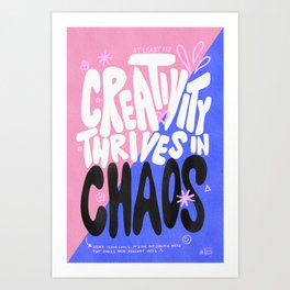 Creative Chaos Modern Pink Blue Art Print