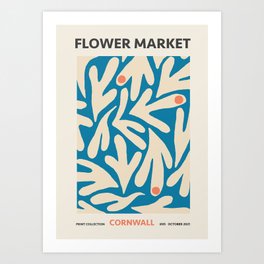 Flower Market Cornwall Art Print