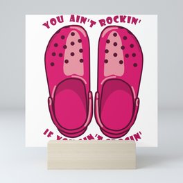 You Ain't Rockin' If You Ain't Crocin' - Red Mini Art Print