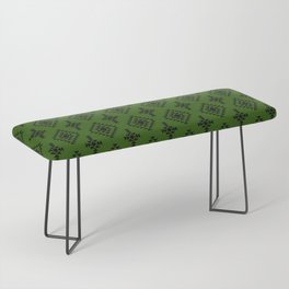Green and Black Native American Tribal Pattern Bench